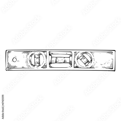 Construction level handdrawn illustration