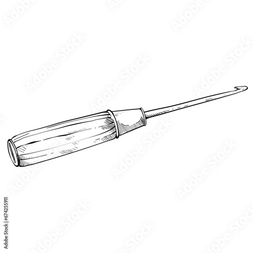 Shoes awl handdrawn illustration