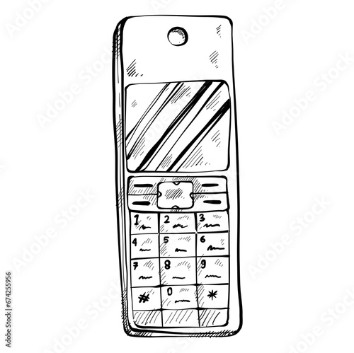 Old phone handdrawn illustration