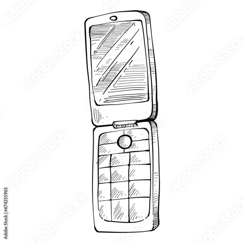 Old phone handdrawn illustration