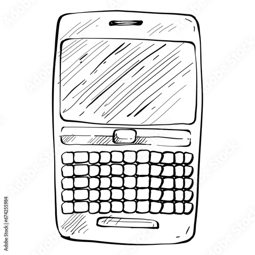 Old phone handdrawn illustration