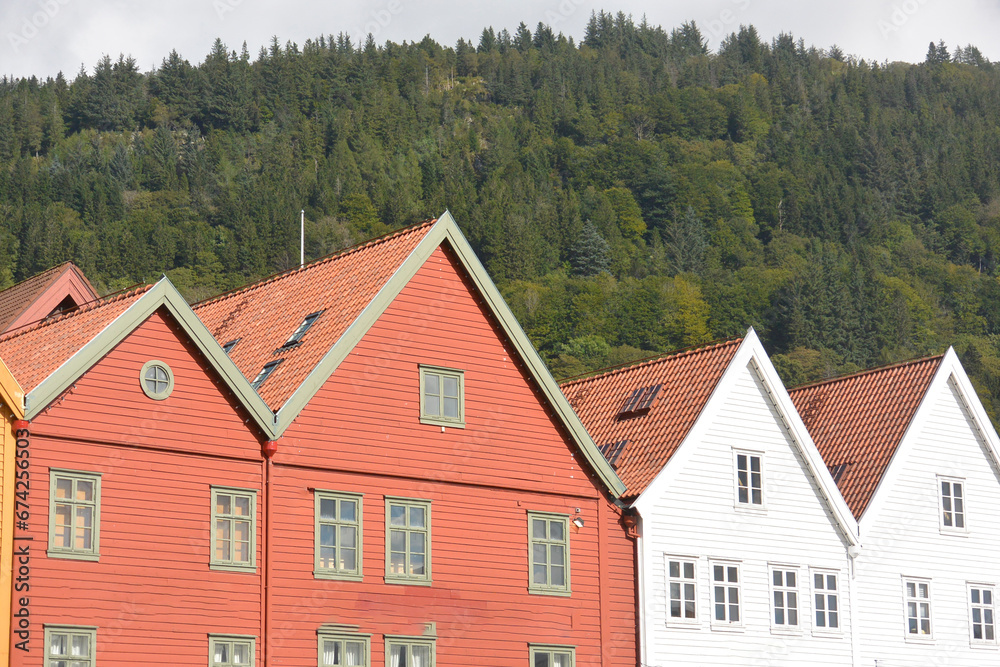 houses in the village, bergen city norway