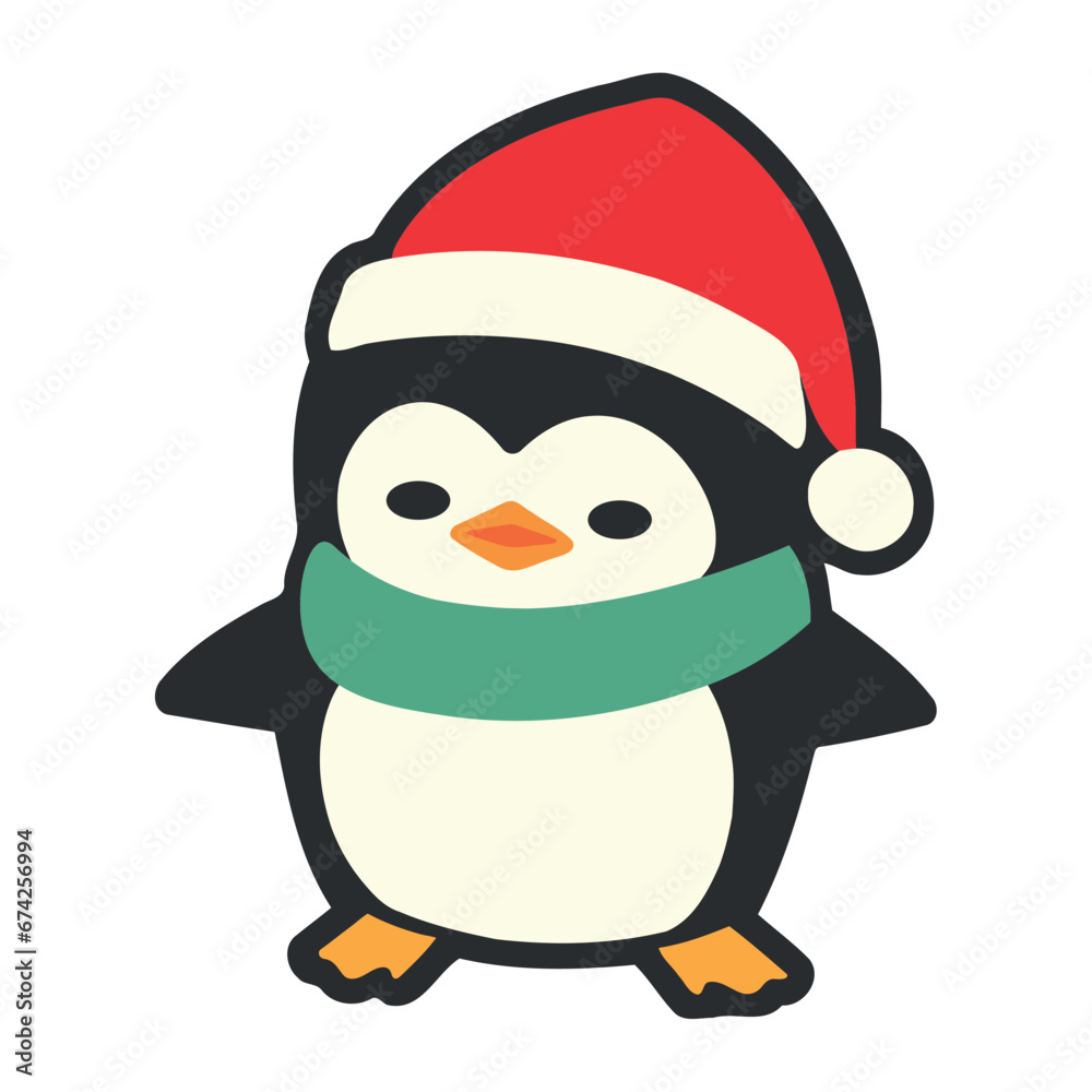 christmas penguin with scarf