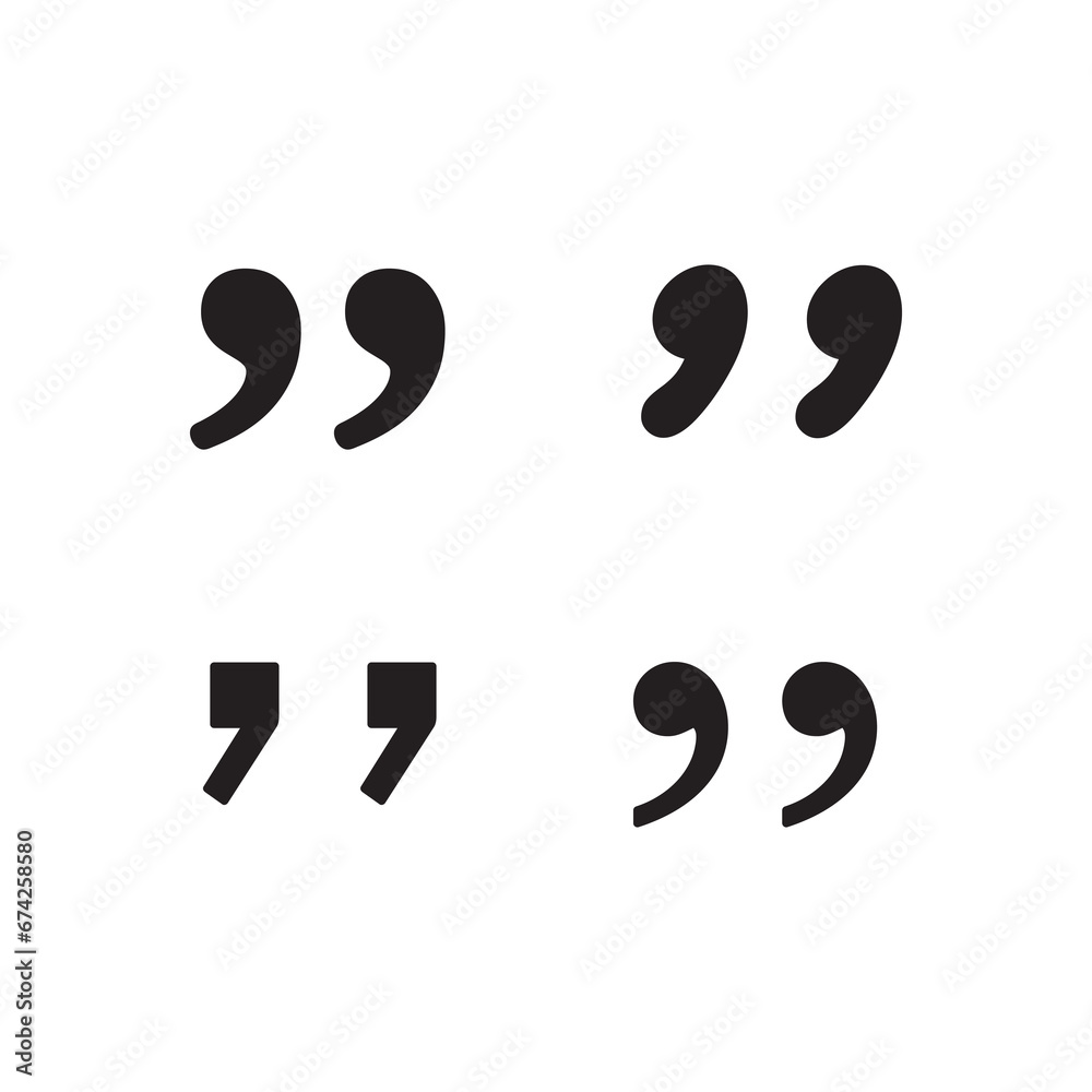 quotes - black vector icon set flat trendy style illustration on white background..eps quotes - black vector icon set flat trendy style illustration on white background..eps