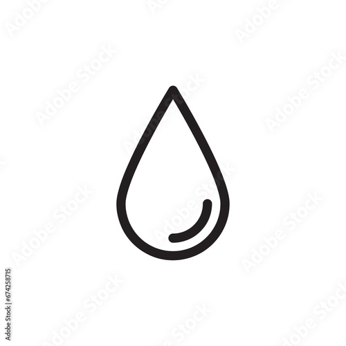 Water Drop Icon. Water drop outline icon. Liquid drop icon, for mobile concept and web design. Drop of water simple flat illustration on white background..eps