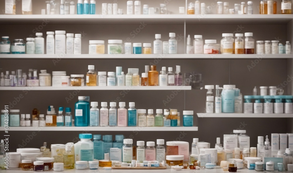 Medicines organized on shelves