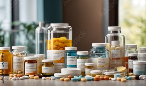 Medicines on a table