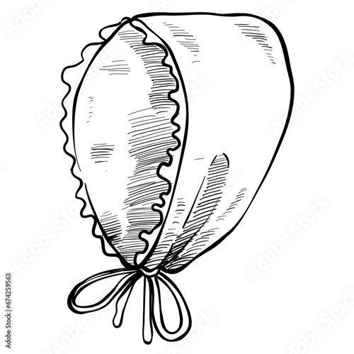 Baby bonnet handdrawn illustration