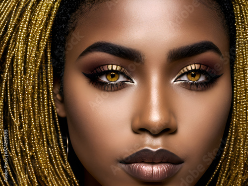 Beautiful African woman with hazelnut eyes