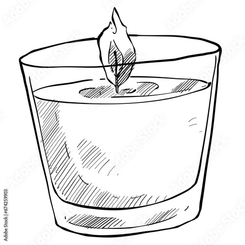Therapy candle handdrawn illustration