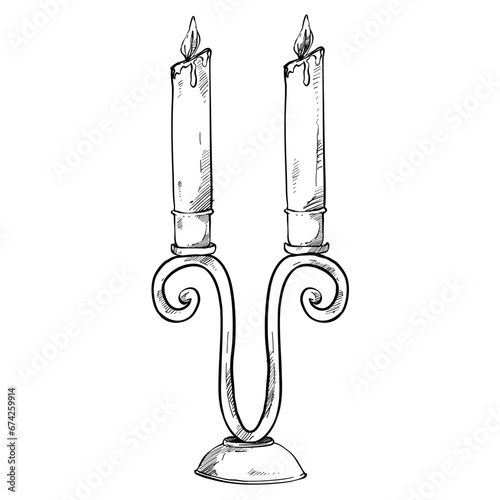 Candle decoration handdrawn illustration