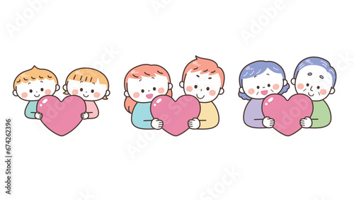 ハートを抱きしめる人物