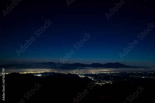 長野県上田市　美ヶ原からの夜景　小諸市　軽井沢