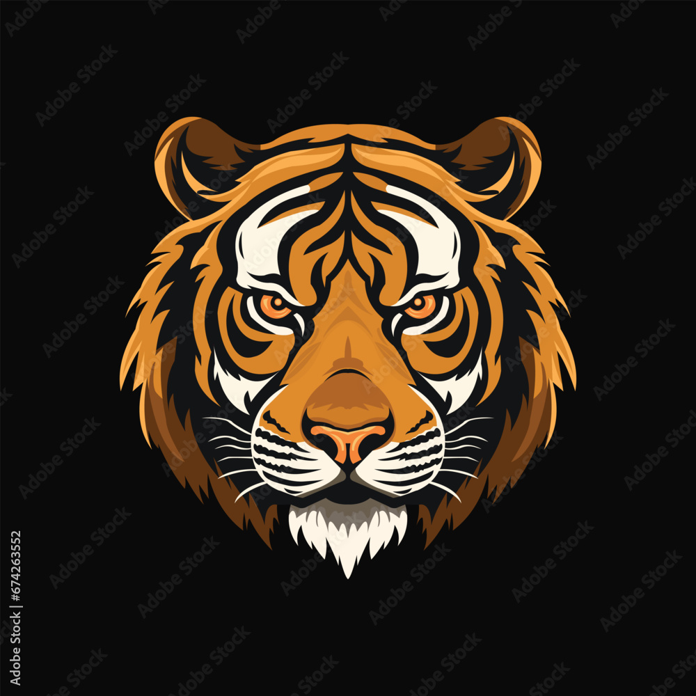 Tiger head vector logo design,  illustration	