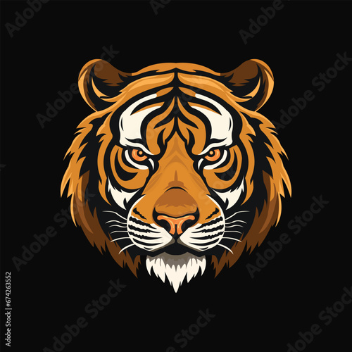 Tiger head vector logo design, illustration 