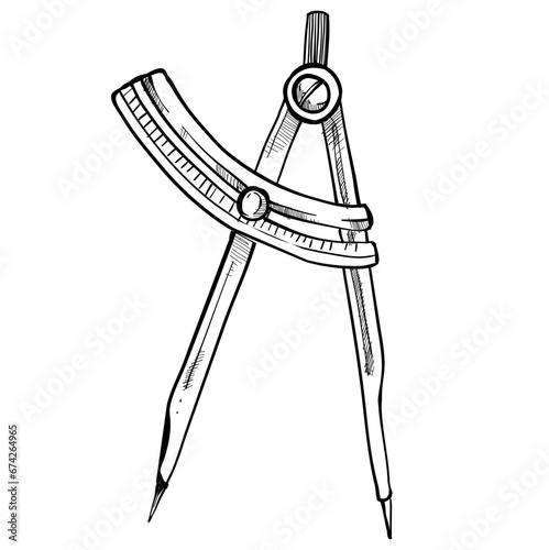 cobbler measurement tool handdrawn illustration