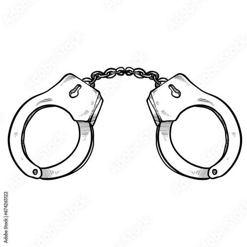 handcuffs handdrawn illustration