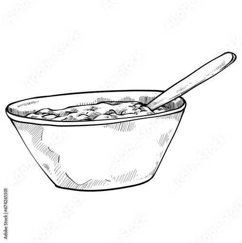 porridge handdrawn illustration