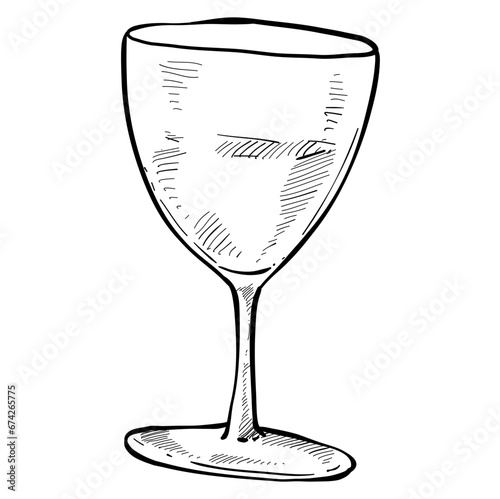 wine glass handdrawn illustration