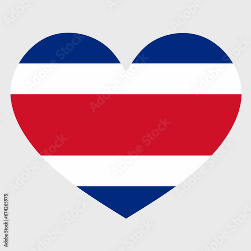 Free Download Vector illustration of the Costa Rica flag with a heart shaped isolated on plain background. - GFXLoad