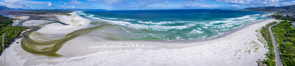 Aerial view of Grotto beach in Hermanus, South Africa Aerial view of Grotto beach in Hermanus, South Africa