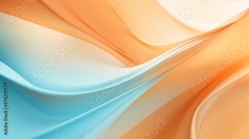 Abstract pastel orange with pastel blue background. Flowing creative concept elements with copy space.