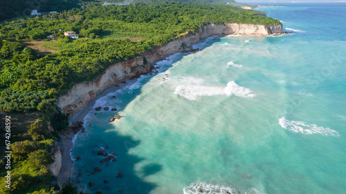 aerial view of caribbean beach