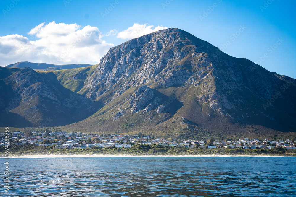 Aerial view of Grotto beach in Hermanus, South Africa