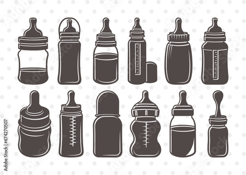 Baby Bottle Clipart SVG Cut File | Milk Bottle Svg | Baby Bottle Svg | Newborn Svg | Baby Bottle Svg Bundle photo
