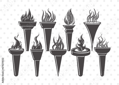 Burning Torch Clipart SVG Cut File | Burning Torch SVG | Torch Svg | Burning Svg | Burning Torch Bundle