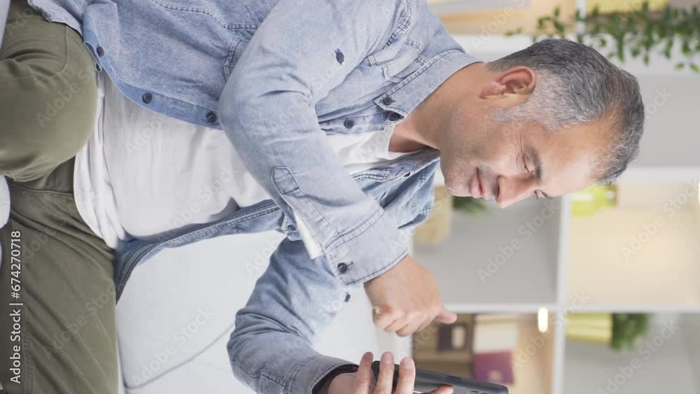 Vertical video of Man in love video call on the phone. Vertical video of Man in love video call on the phone.