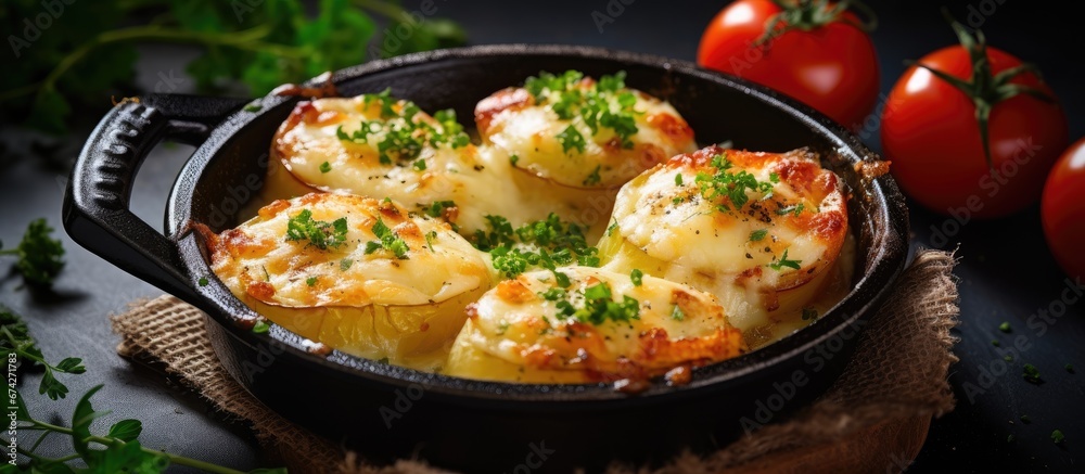 Mozzarella and tomatoes are combined to make delicious potato gratins Mozzarella and tomatoes are combined to make delicious potato gratins