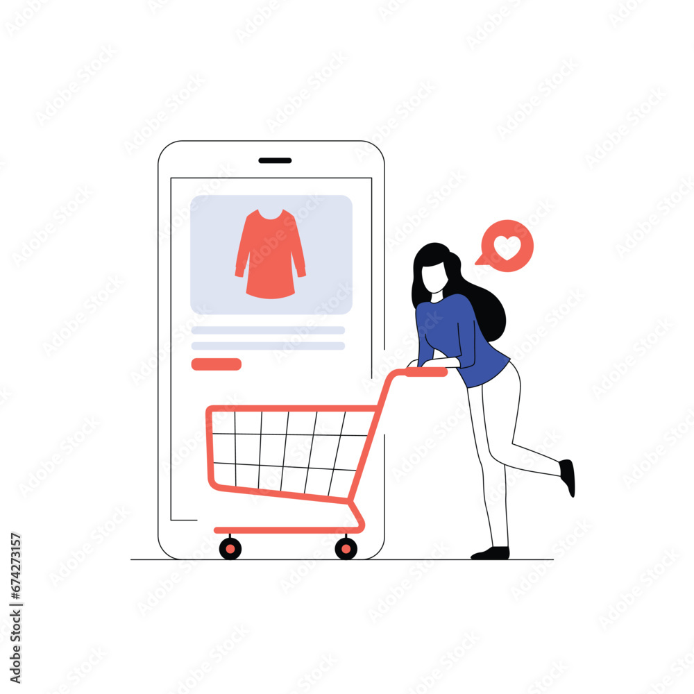 Online shopping concept illustrations. illustrations of people in activities of online shopping, ecommerce, sale, product order Online shopping concept illustrations. illustrations of people in activities of online shopping, ecommerce, sale, product order