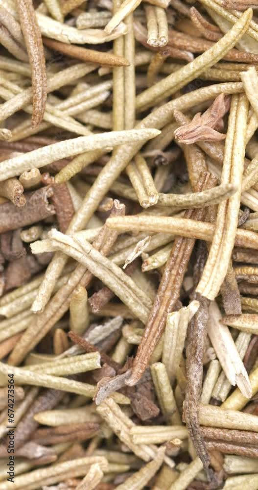 Vertical video Top view SLO MO Close-up, Variation of Spices and Herbs.
