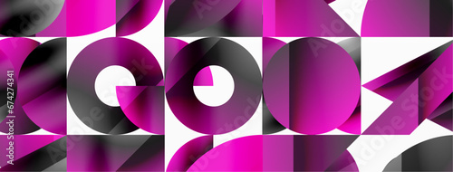 Geometric minimalism with triangles and circles. Blend of basic shapes creating serene, visually pleasing compositions. Wallpaper, banner, background, landing page, wall art, invitation, prints