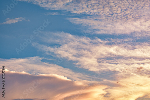 blue sky with clouds sunset over huancayo city