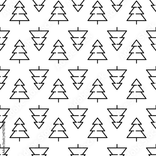 Pine Tree seamless pattern background.