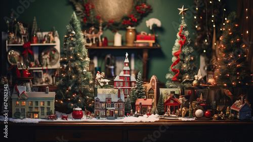 Miniature Christmas Village Model