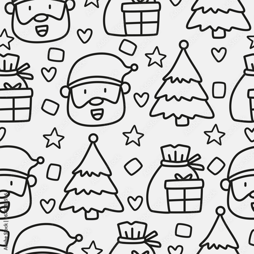 Fototapeta premium Doodle christmas cartoon illustration design