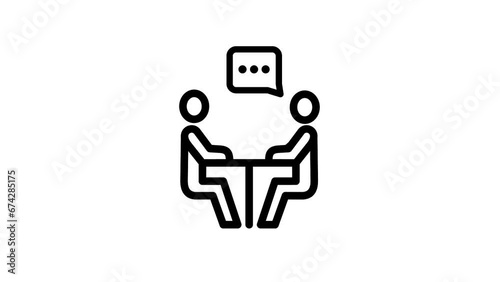 Animated Icon discussion. business people motion graphics elements