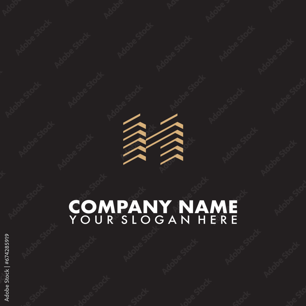 Monogram Letter H  Vector Logo Design Template with elegant style.