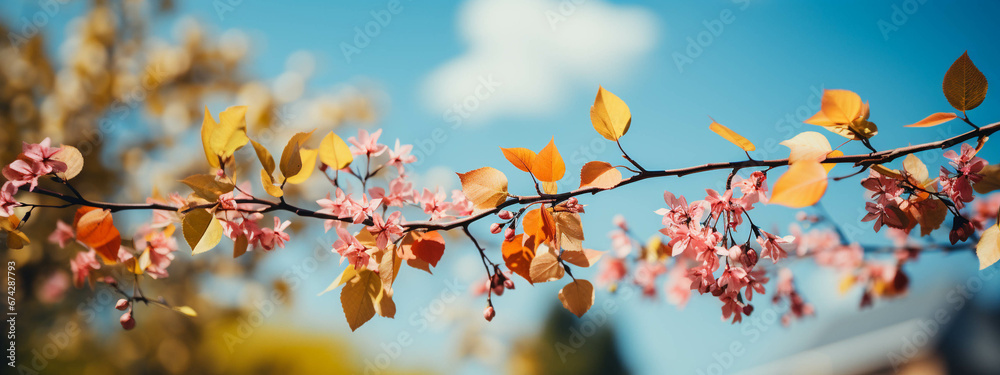 autumn leaves on the tree