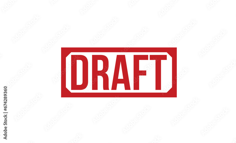 Draft Red Rubber Stamp vector design. Draft Red Rubber Stamp vector design.