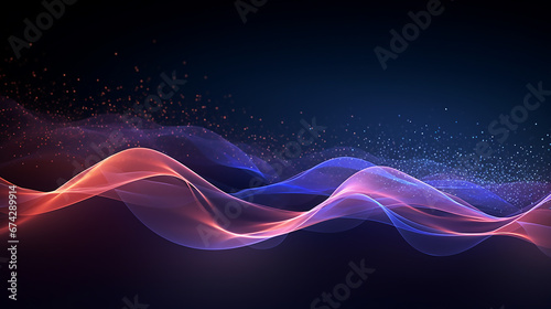 Fényképezés abstract dark colorful gradient 3d wave background.