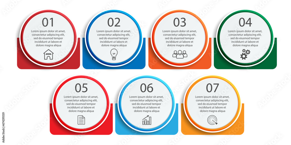 simple infographic design, 7 step infographics that are interconnected with icons, symbols, text combined with harmonious colors, good for your business presentation simple infographic design, 7 step infographics that are interconnected with icons, symbols, text combined with harmonious colors, good for your business presentation