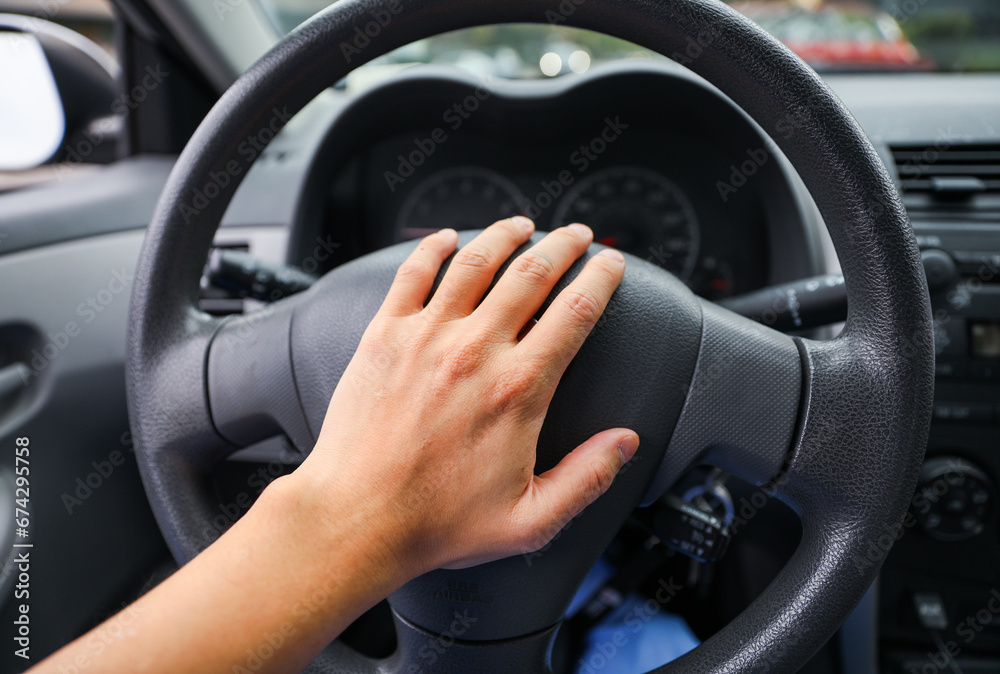 hands gripping a steering wheel, symbolizing control, focus, and safety while driving hands gripping a steering wheel, symbolizing control, focus, and safety while driving