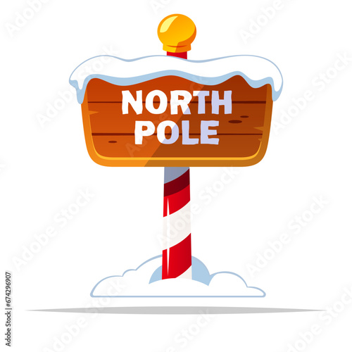 North pole sign vector isolated illustration