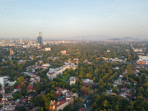 Aerial images of the southern zone in Coyoacán in Mexico City