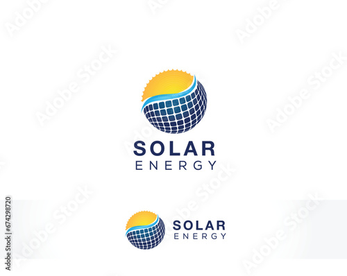 renewable solar energy power connect earth logo (ID: 674298720)