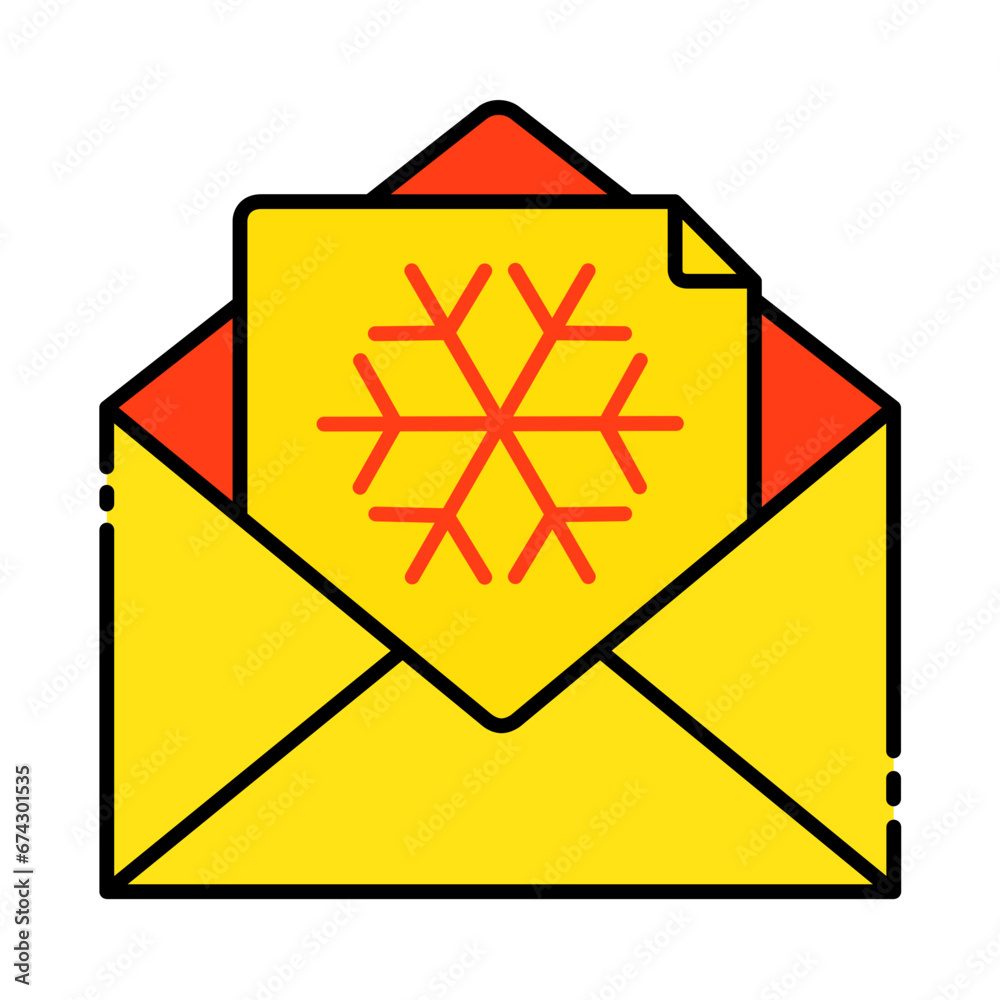 Christmas Email Yellow Icon Vector Illustration Isolated on White Background. Use for Xmas, Decoration, Greeting Card Etc. Christmas Email Yellow Icon Vector Illustration Isolated on White Background. Use for Xmas, Decoration, Greeting Card Etc.